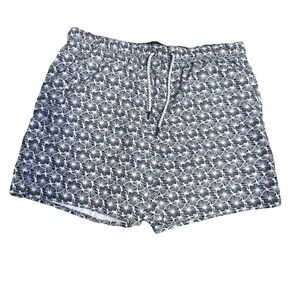 Laguna Mens Swim Trunks Board Shorts Size XL Lined Black White Geo Print Beach
